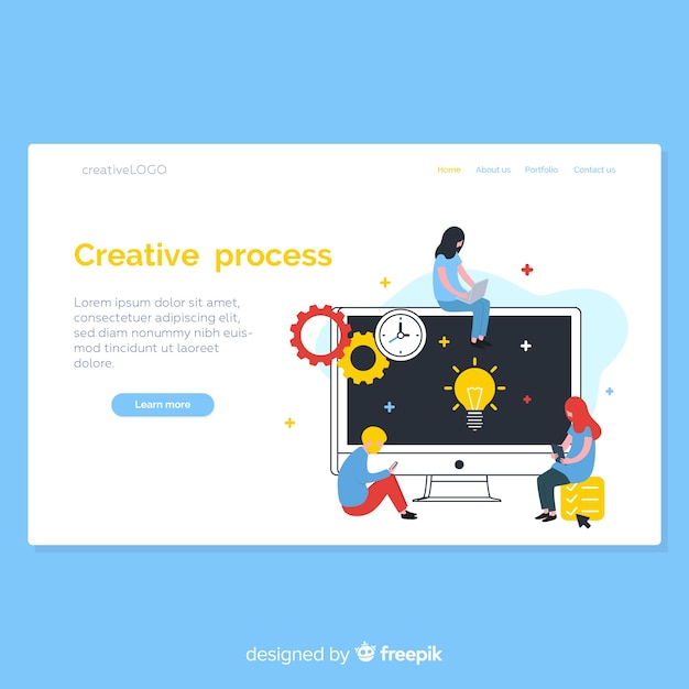 Free Vector hand drawn creative process landing page