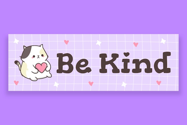 Hand drawn cute be kind bumper sticker