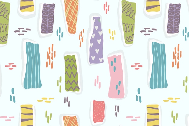 Free Vector hand drawn cutout collage pattern