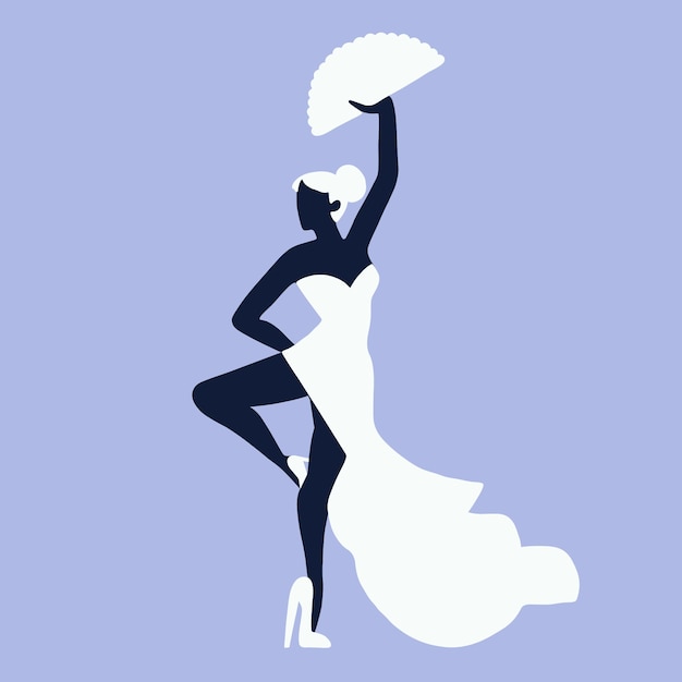 Free Vector hand drawn dancer silhouette illustration