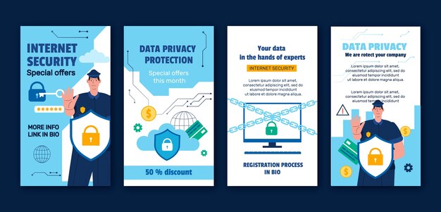 Hand drawn data privacy instagram stories