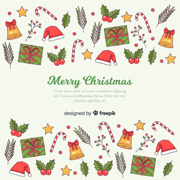 Hand drawn decoration christmas background