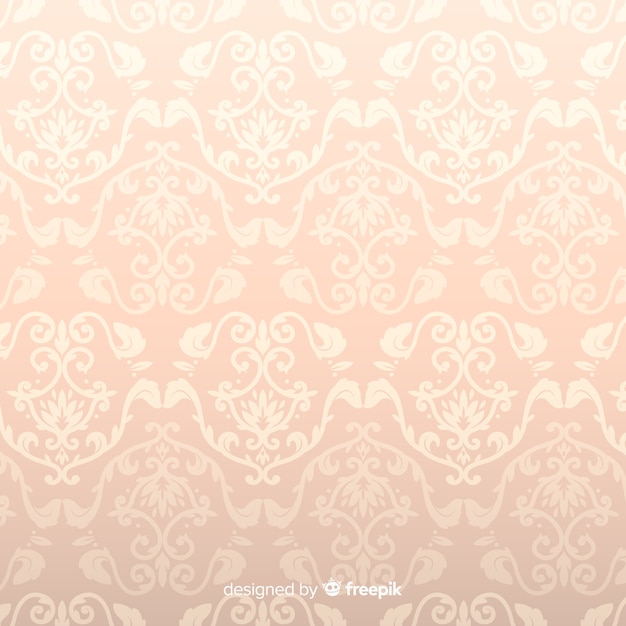 Free Vector hand drawn decorative damask background