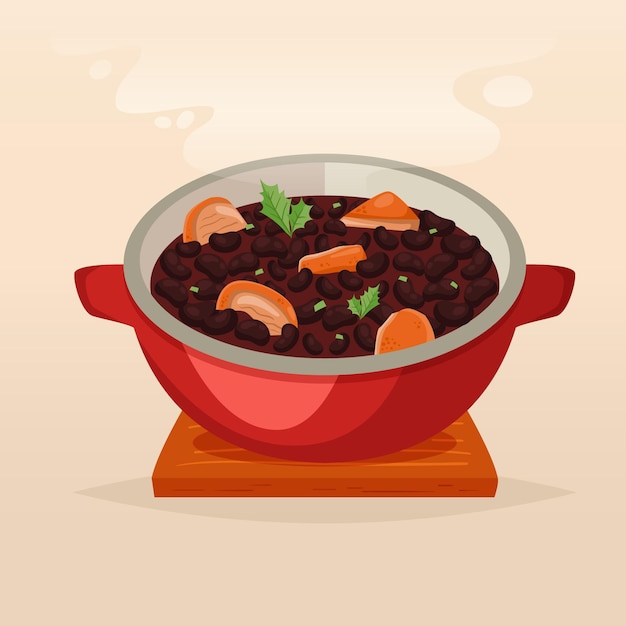 Free vector hand drawn delicious feijoada