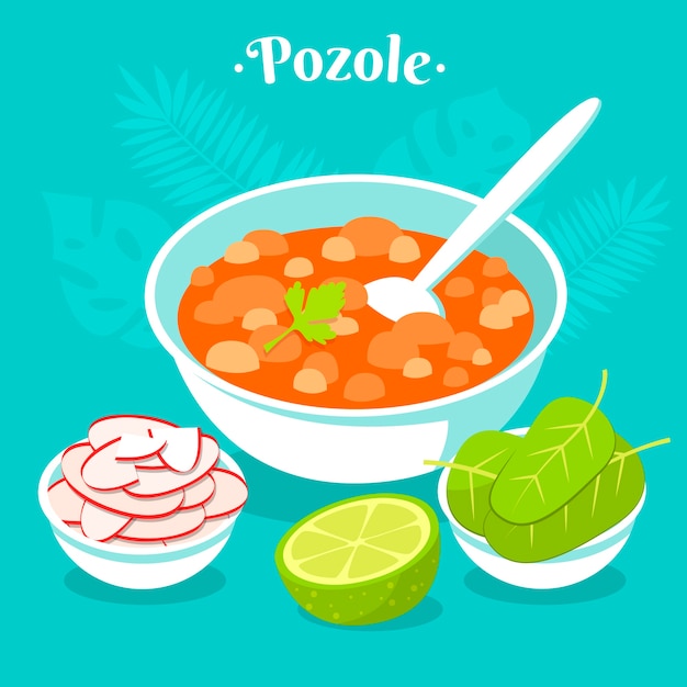 Free vector hand drawn delicious pozole illustration