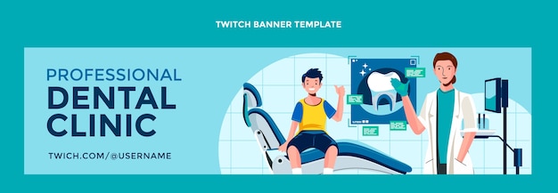 Free Vector hand drawn dental clinic twitch banner