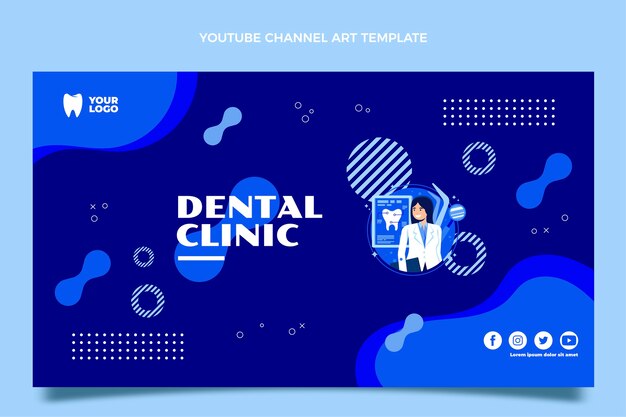 Hand drawn dental clinic youtube channel art