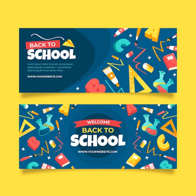 Free vector hand drawn design back to school banners