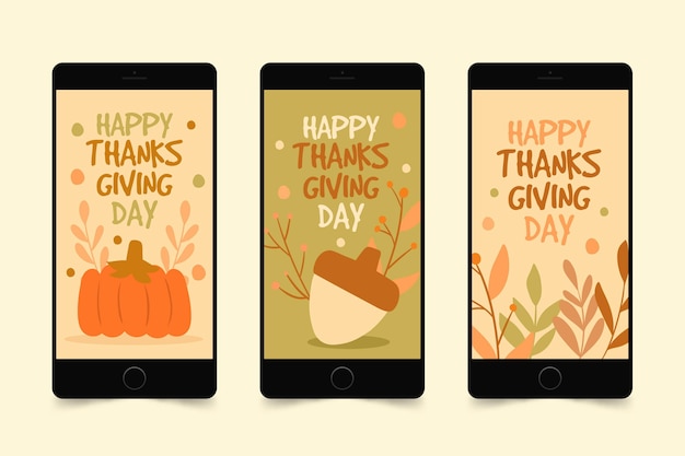 Hand drawn design thanksgiving instagram stories