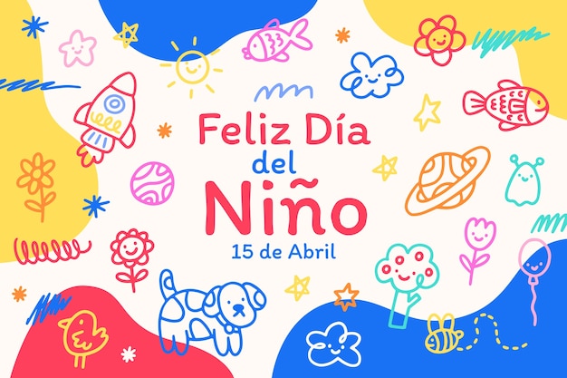 Free Vector hand drawn dia del nino background