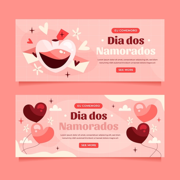 Free Vector hand drawn dia dos namorados banner