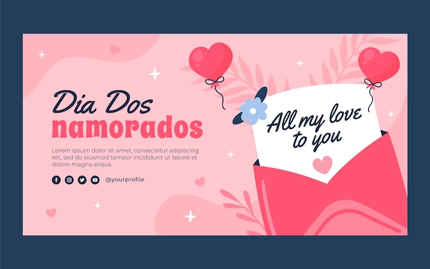 Free Vector hand drawn dia dos namorados  facebook post