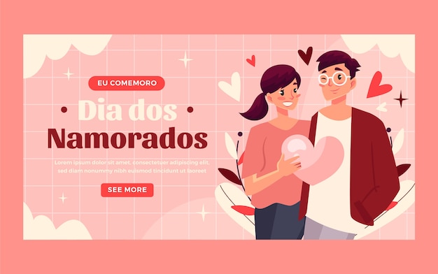 Free vector hand drawn dia dos namorados facebook post