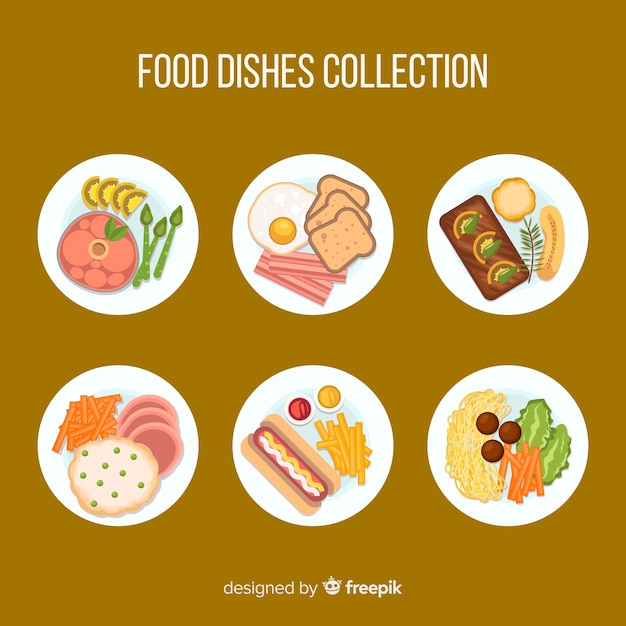 Free Vector hand drawn dish collection