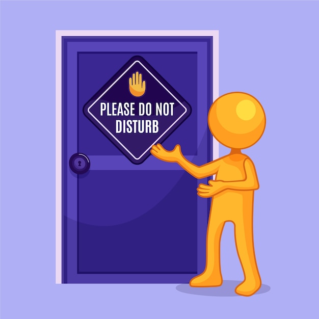 Free Vector hand drawn do not disturb label illustration