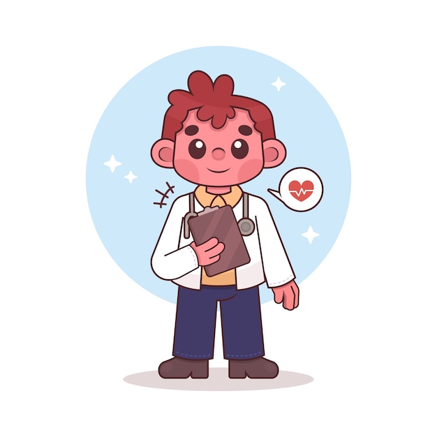 Free Vector hand drawn doctor cartoon illustration