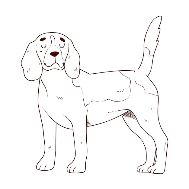 Free Vector hand drawn dog outline illustration