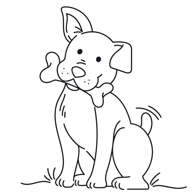 Free Vector hand drawn dog outline illustration