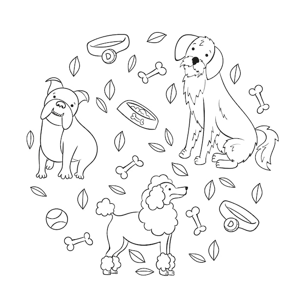 Free Vector hand drawn dog outline illustration