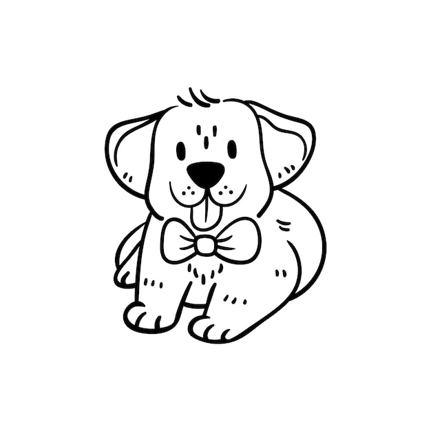 Free Vector hand drawn dog outline illustration