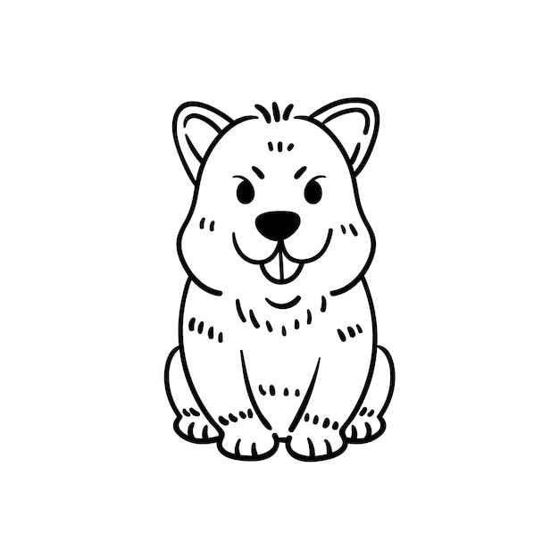 Hand drawn dog outline illustration