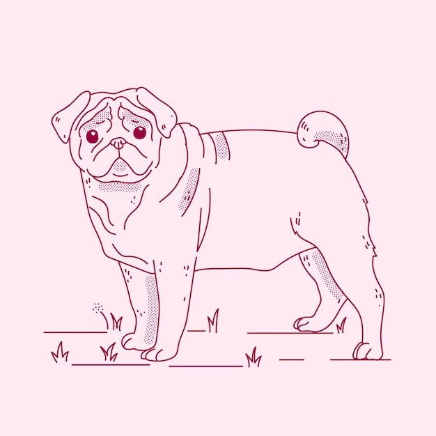 Free Vector hand drawn dog outline illustration