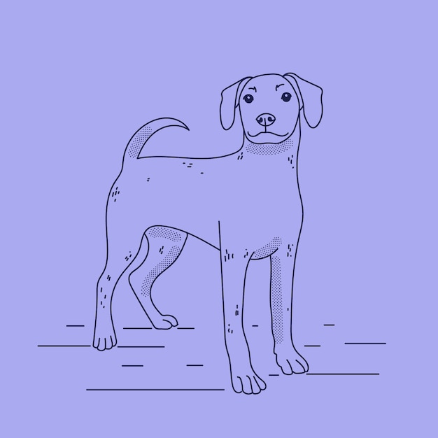 Free Vector hand drawn dog outline illustration