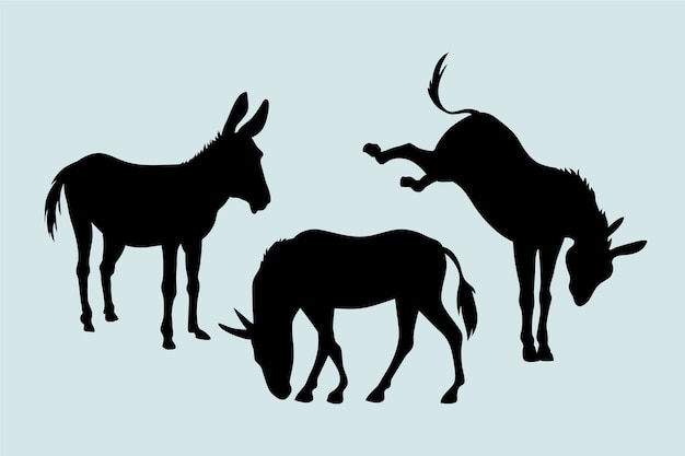 Free vector hand drawn donkey silhouette