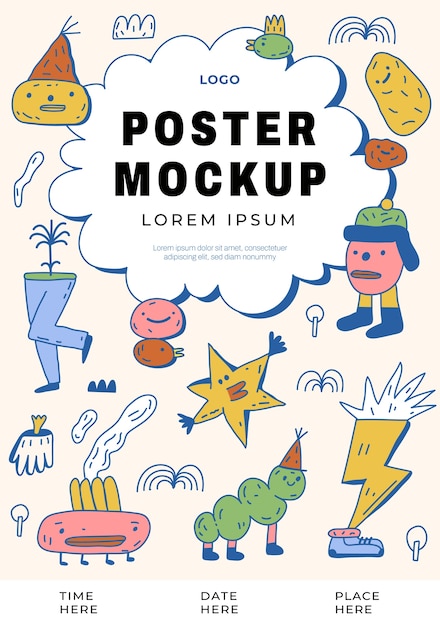 Free Vector hand drawn doodle poster template