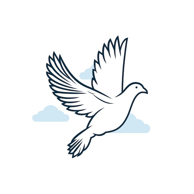 Free Vector hand drawn dove outline illustration