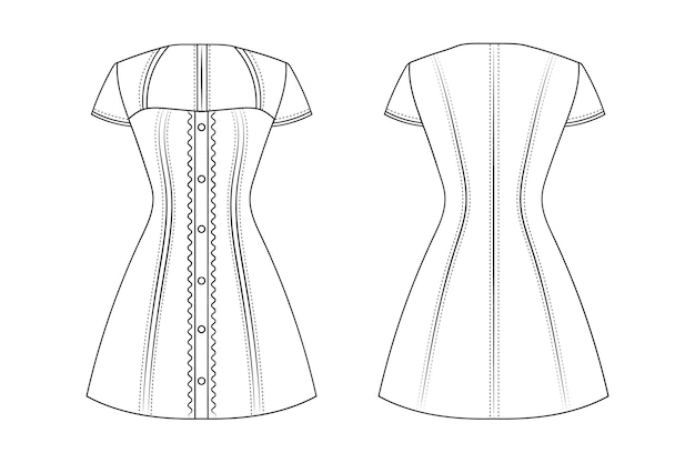 Hand drawn dress outline illustration