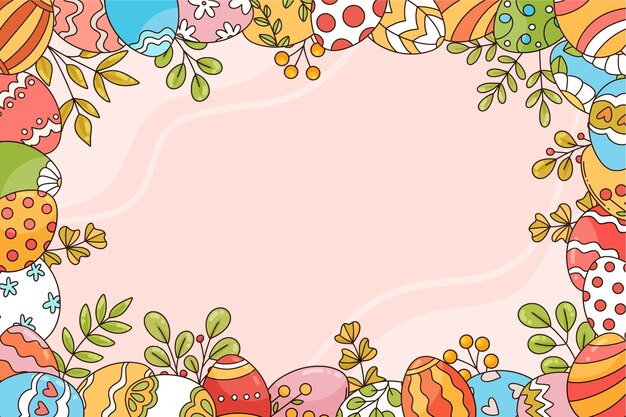 Hand drawn easter background