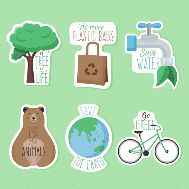 Hand drawn ecology badges