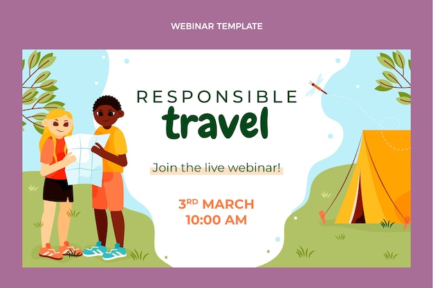 Hand drawn ecotourism webinar template