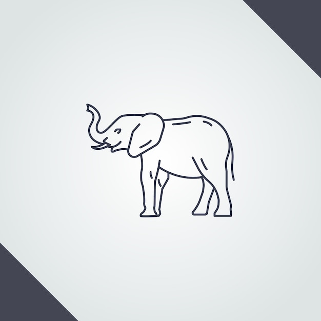 Hand drawn elephant outline illustration