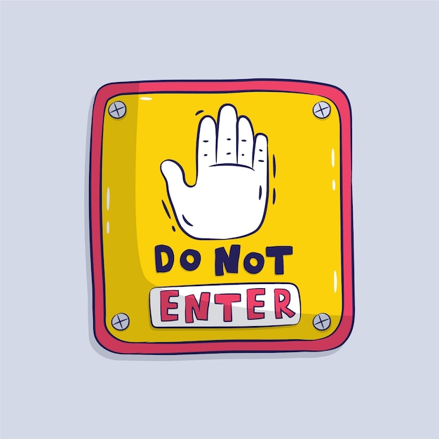 Free Vector hand drawn do not enter sign