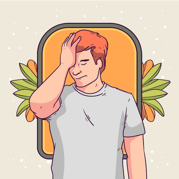 Free Vector hand drawn facepalm illustration