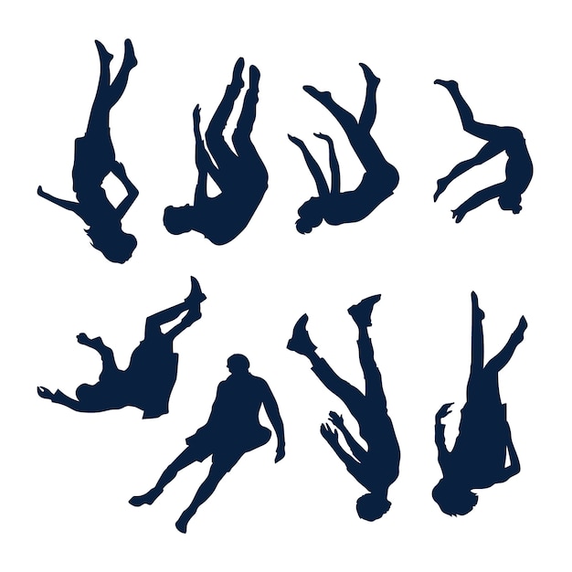 Hand drawn falling silhouette