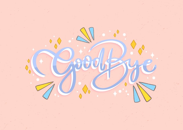 Free vector hand drawn farewell lettering background