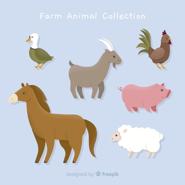 Hand drawn farm animal collection