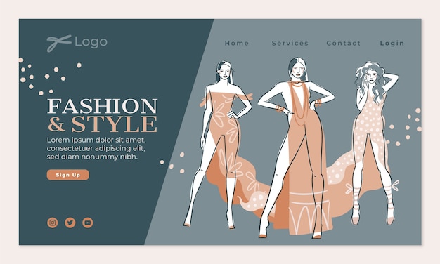 Free vector hand drawn fashion collection landing page