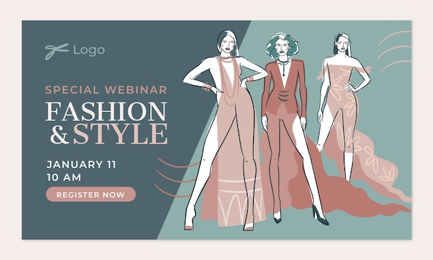 Free vector hand drawn fashion collection webinar