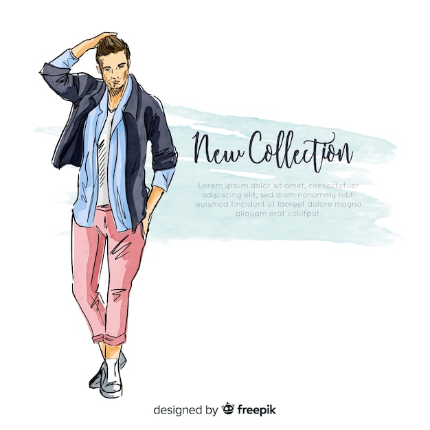 Free Vector hand drawn fashion man illustration