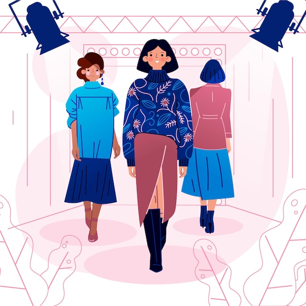 Free vector hand drawn fashion show runway