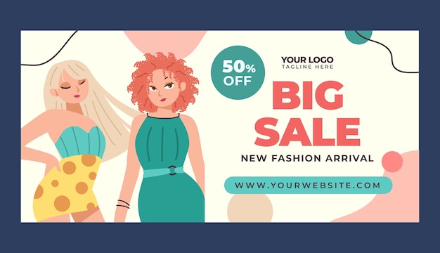 Free vector hand drawn fashion trends sale banner