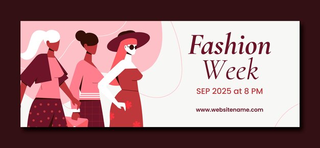 Hand drawn fashion week  facebook cover