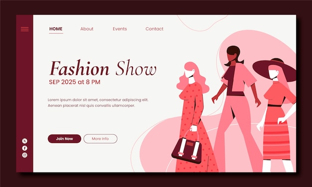 Free vector hand drawn fashion week landing page