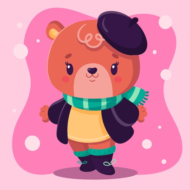 Free vector hand drawn female bear illustration