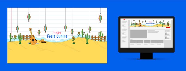 Hand drawn festas juninas youtube channel art