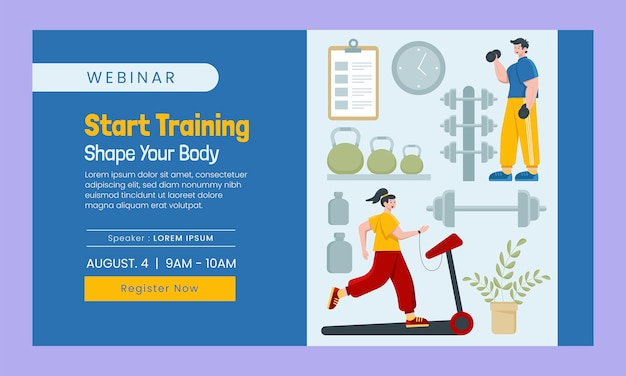 Hand drawn fitness gym webinar